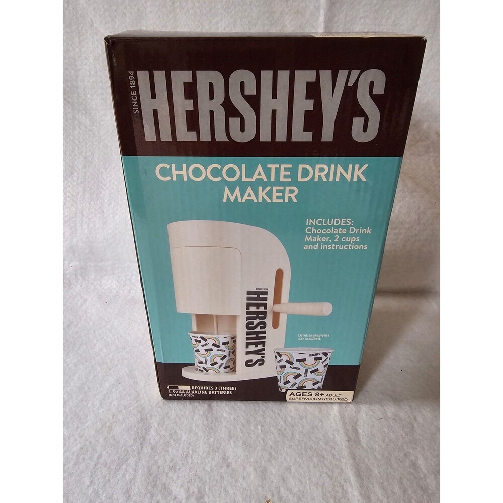 HERSHEYS Chocolate Milk Drink Maker w/ 2 Cups & Instructions Cocoa ( Brand New )